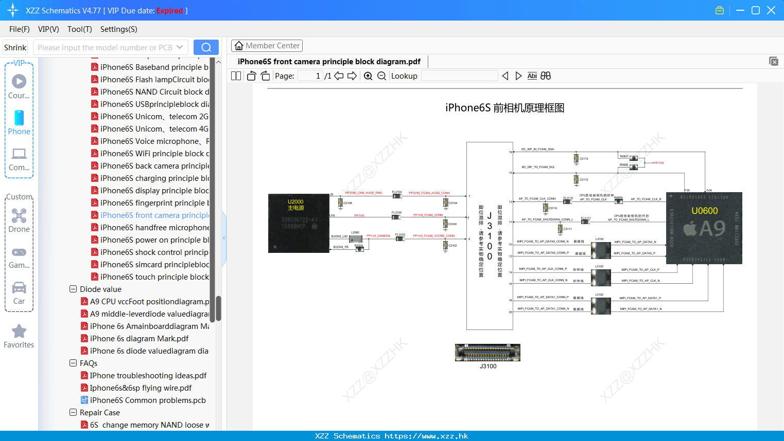 IPhone6S Front Camera Principle Block Diagram